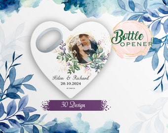 Lembrancinhas de casamento para convidados a granel, ímãs personalizáveis para salvar a data, abridores de garrafas de jantar de ensaio personalizados
