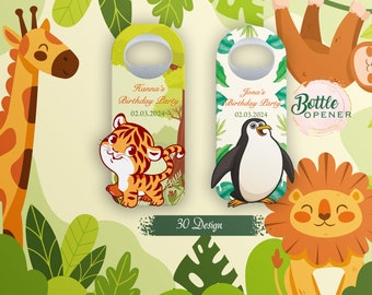 Safari Theme Party Gift, Customizable Baby Shower Favor For Guests in Bulk, Personalized Birthday Favors Magnetic Bottle Opener, Baby Shower