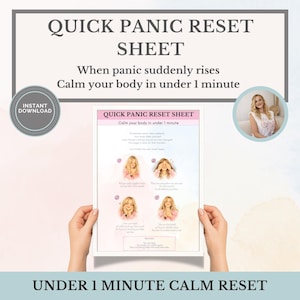 Panik Attack Hilfe Printable | Angst Relief Self Care Tool | Ruhe Körper schnell | Kundengeschenk | Wellness-Produkt | Arbeitsblatt als PDF