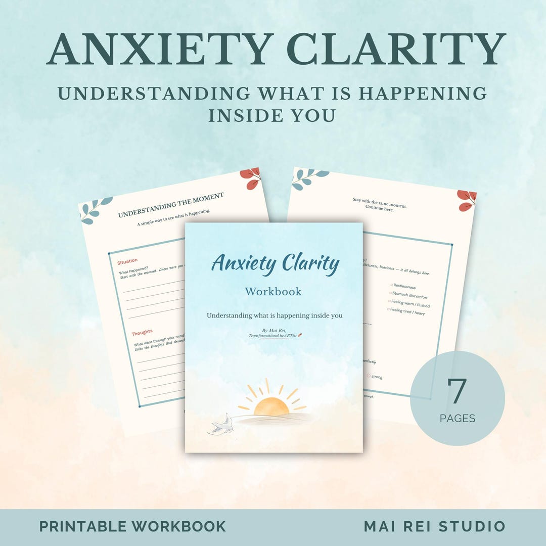 Anxiety Clarity Workbook Printable Worksheets — Self Reflection Journal ...
