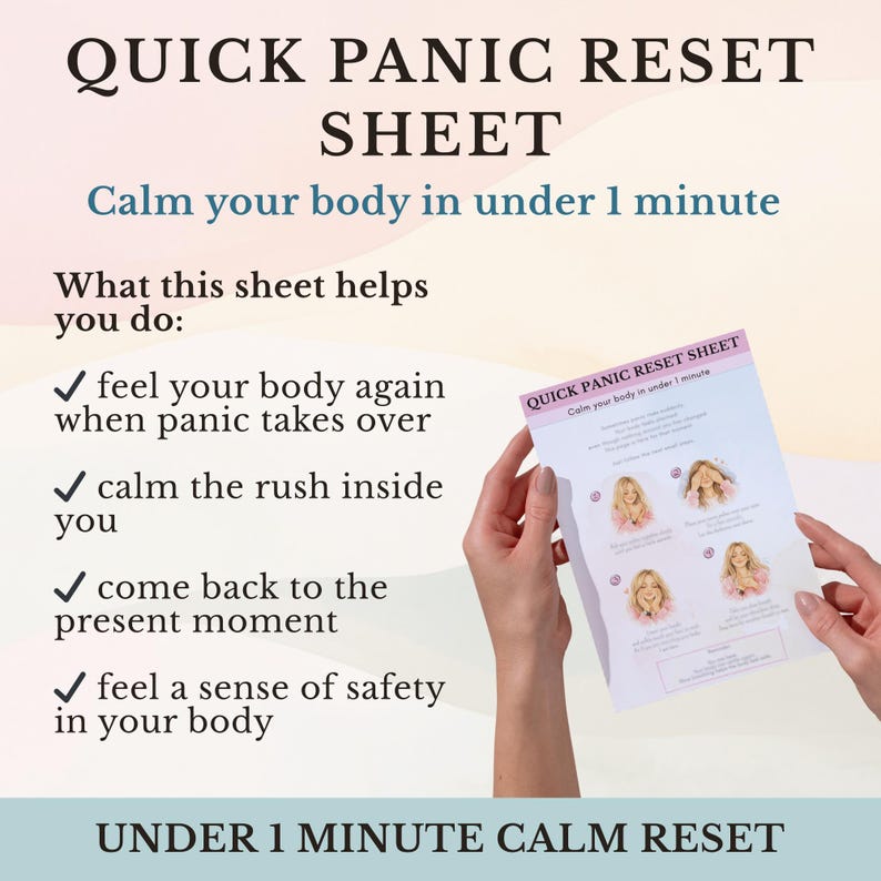 Panic Attack Help Printable | Anxiety Relief Self Care Tool | Calm Body ...
