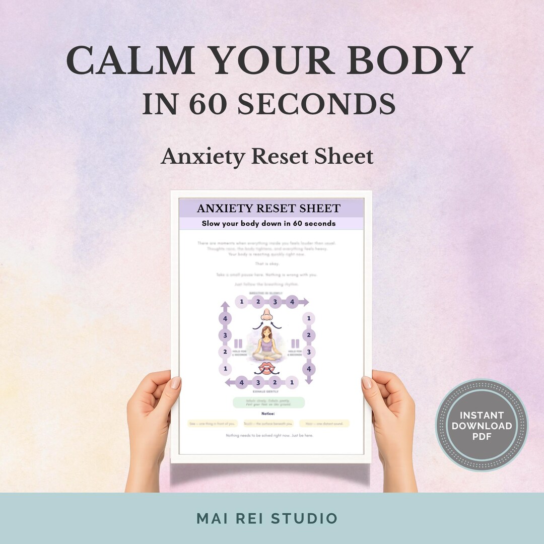 Anxiety Reset Sheet for Instant Calm – Somatic Nervous System Reset ...