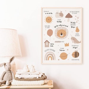 MeinBaby123® Póster de afirmación DIN A2 | Fotos decoracion habitacion infantil | Afirmación, motivación, confianza en uno mismo | Imagen de afirmación (V1)