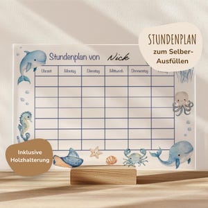 Einschulung | Stundenplan Acrylglas transparent | Stundenplan abwischbar | Schulanfang Geschenk | Stundenplan Schulkind | Unterwasserwelt
