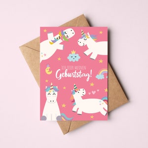 Cartes d'invitation licorne pour anniversaire d'enfant | Invitations d'anniversaire pour les filles | Fête de la Licorne anniversaire des enfants