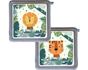 MeinBaby123® 2er Set Toniebox Schutzfolie | Schutzcover passend für Toniebox | Toniebox Zubehör | Premium Qualität (Löwe & Tiger Dschungel)