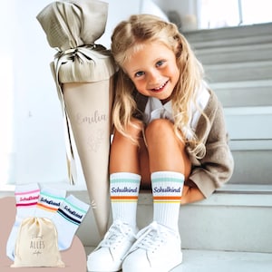 Schoolchild socks | Gift for starting school | Gift idea for starting school | Outfit for starting school | Schoolchild 2025 | Tennis socks for children | Colorful