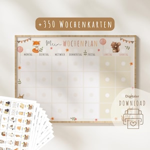 Plano semanal para crianças | Cronograma semanal infantil | Planejador semanal Montessori | Agenda semanal para impressão | download digital | agenda diária | Animais