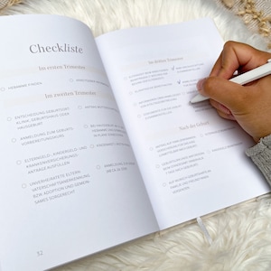 Pregnancy journal with gold-plated linen cover, gifts for pregnant women, pregnancy, love in the womb, pregnancy (linen) image 10