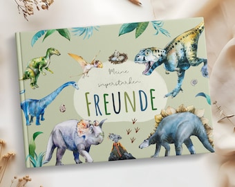 Friendship book dinos for children | Friendship album boys | Friendship album kindergarten and school | Gift for school enrollment