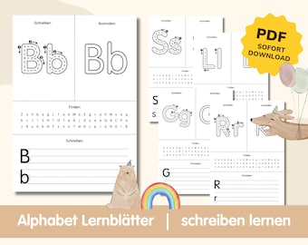ABC Buchstaben Lernen | Arbeitsblätter zum Buchstaben lernen | Vorschulkind Lernmaterial | Vorschule, Digitale Lernblätter |  ABC lernen