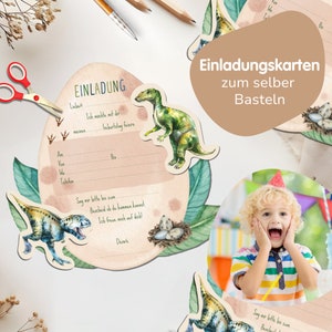 Tarjetas de invitación de dinosaurios para cumpleaños infantiles | Cumpleaños infantil dinosaurio | Invitaciones de cumpleaños para niños | Tarjetas de invitación dinosaurio DIY