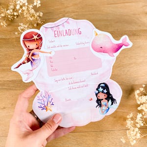 Cartes d'invitation sirène pour l'anniversaire des enfants | Invitations d'anniversaire filles | Créez vos propres cartes d'invitation pour filles | Sirène