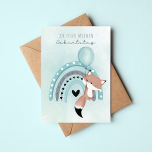 Cartes d'invitation renard doux pour l'anniversaire des enfants | Invitations d'anniversaire pour les enfants | Cartes d'invitation bohèmes pour les anniversaires d'enfants