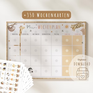Plano semanal para crianças | Cronograma semanal infantil | Planejador semanal Montessori | Agenda semanal para impressão | download digital | agenda diária | Boêmio