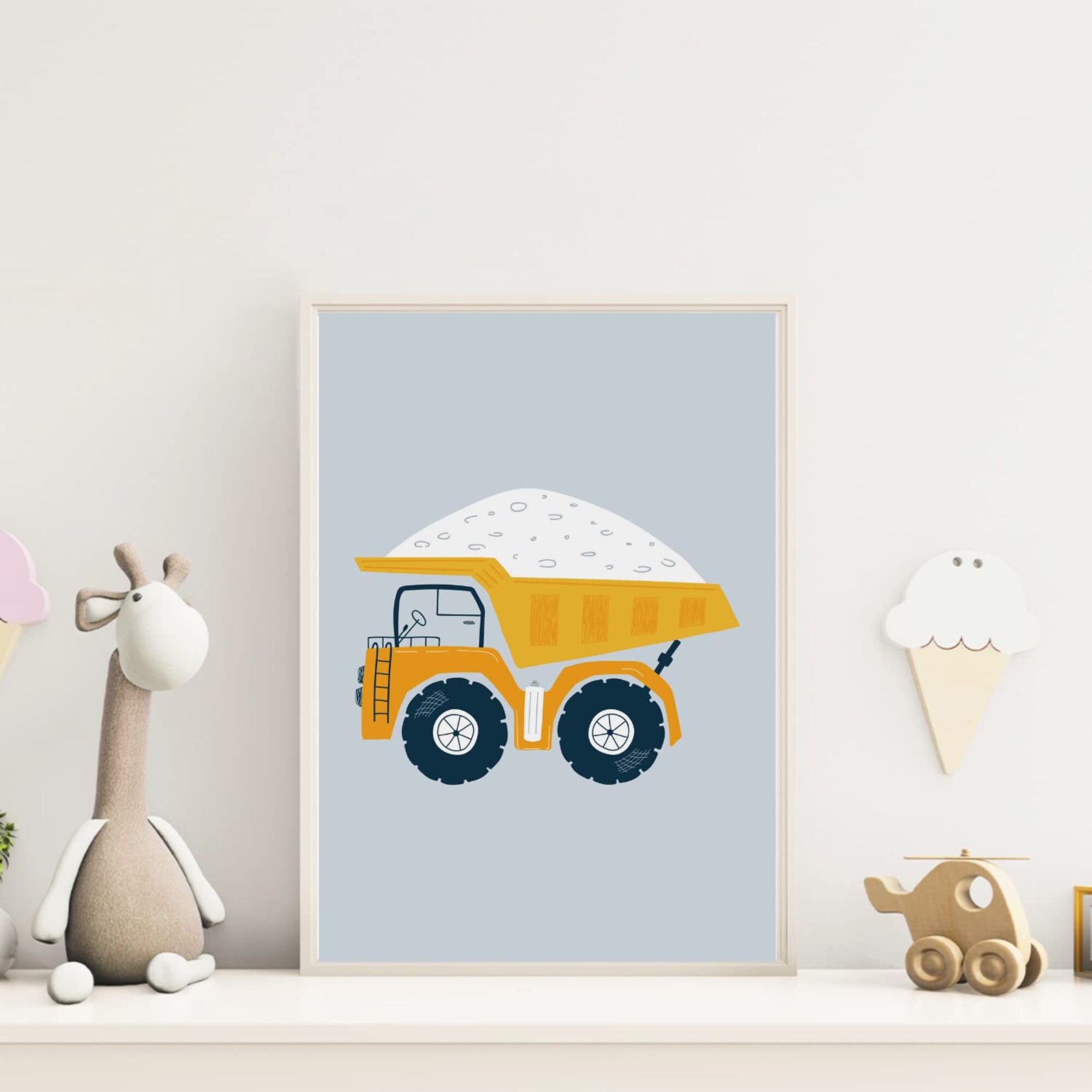 MeinBaby123® DIN A2 Bagger Poster | Bilder Kinderzimmer Deko | Baufahrzeuge, Kran, Baustelle | Babyzimmer | Wandbilder (Bagger V6 MeinBaby123® DIN A2 Bagger Poster | Bilder Kinderzimmer Deko | Baufahrzeuge, Kran, Baustelle | Babyzimmer | Wandbilder (Bagger V6