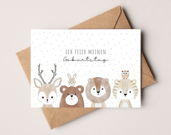 Kit Completo Per Inviti Di Compleanno Bambini – 12 Pezzi: Biglietti A6, Buste, Sacchetti, Adesivi, Segnalibri E Blocchi Note, Tema Natura, Prodotto In Germania - 4