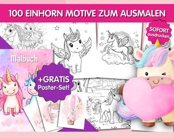 100 Unicorn Coloring Pages for Kids, Unicorn Coloring Pages, Printable Coloring Pages, Coloring Pages PDF, Girls Coloring Book PDF, Coloring Book Pages Girls