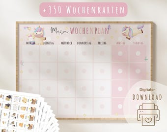 Weekly planner for children | Children's weekly planner | Montessori weekly planner | Printable weekly planner | Digital download | Daily planner | Unicorn