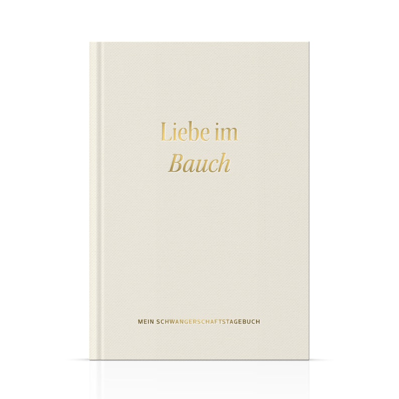 Schwangerschaftstagebuch mit Leinenbezug & vergoldet, Geschenke für Schwangere, Schwangerschafts Journal Liebe im Bauch Leinen Bild 2