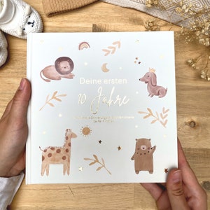 I tuoi primi 10 anni di libro dei ricordi d'infanzia | Album commemorativo "La mia infanzia" placcato in oro | Regali per l'album dei ricordi dei bambini