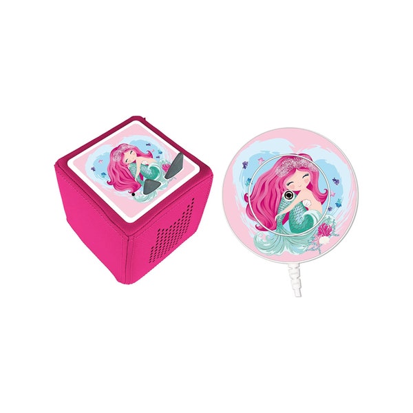 MeinBaby123® set of 2 protective films for Toniebox and charging station | Protective cover suitable for Toniebox | Toniebox accessories | (Mermaid in the heart)