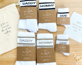 Calzini per la famiglia, regalo per la nascita - calzini da tennis per mamma e papà, mini calzini, regalo per la gravidanza, calzini per la famiglia, mini calzini, calzini per papà