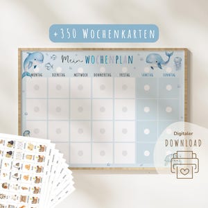Wochenplan für Kinder | Kinder Wochenplan | Wochenplaner Montessori Wochenplan zum Ausdrucken | digitaler Download | Tagesplan | Delfin Wal