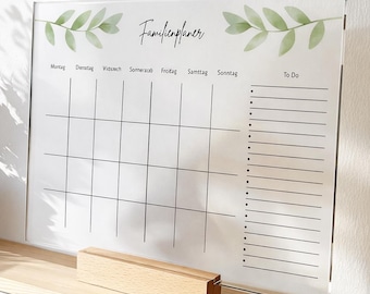 Acrylglas Wochenplaner abwischbar | Wochenplan | wiederverwendbar | Familienplaner | Notizen | To Dos | Terminkalender | Wandkalender