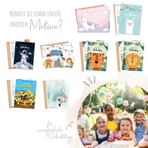 Inviti per feste di compleanno per bambini a tema tigre MeinBaby123® | Inviti di compleanno per bambini | Buste incluse immagine 7