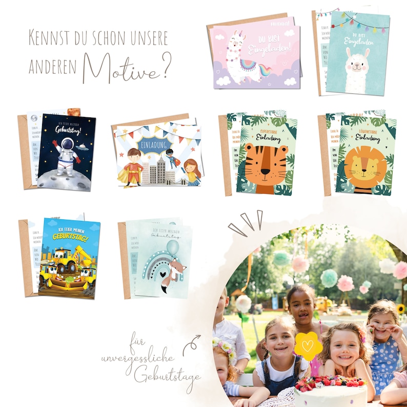 Inviti per feste di compleanno per bambini a tema tigre MeinBaby123® | Inviti di compleanno per bambini | Buste incluse immagine 7