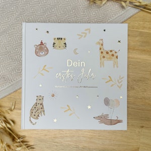 Baby Diary My First Year | Baby Memory Book | Birth Gift | Capture Magical Moments for Eternity (beige)