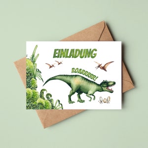 Cartões de convite Dino para aniversário infantil | Aniversário infantil dinossauro | Convites de aniversário para meninos | Cartões de convite de dinossauros