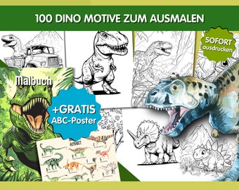100 Dino Coloring Pages for Kids, Dinosaur Coloring Pages, Printable Dino Coloring Pages, Dino Coloring Pages PDF, Dino Coloring Book PDF, Coloring Book Pages