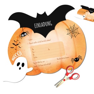 Tarjetas de invitación infantiles espeluznantes para la fiesta de Halloween | Tarjetas de invitación DIY para cumpleaños infantiles | Haz tus propias invitaciones de Halloween