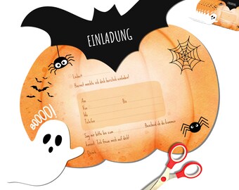 Spooky Halloween party invitation cards for kids | DIY birthday party invitations | Make your own Halloween invitations