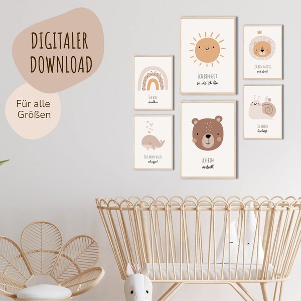 MeinBaby123® Digitaler Download | Affirmationsbilder | Bilder Kinderzimmer | Kinderzimmer Poster | Babyzimmer Deko | Wandbilder (V2)