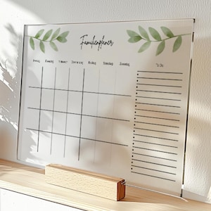 Acrylic glass weekly planner wipeable | Weekly plan | Reusable | Family planner | Notes | To-dos | Appointment calendar | Wall calendar
