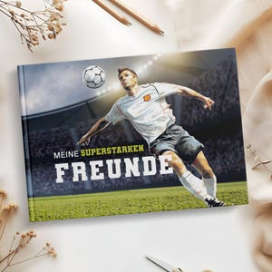 Amigos reservan fútbol para niños | Álbum Amigos del Fútbol Escuela Infantil | Regalo para niños que comienzan la escuela, libro de amigos para la escuela primaria.