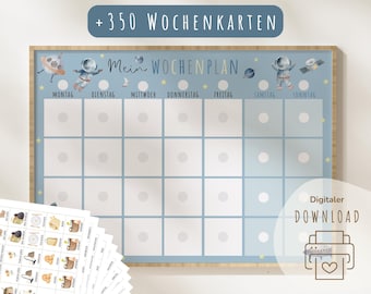 Weekplanner voor kinderen | Weekplanner voor kinderen | Montessori weekplanner | Afdrukbare weekplanner | Digitale download | Dagplanner | Astronaut