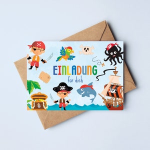 Biglietti d'invito pirata per il compleanno dei bambini | Inviti di compleanno per ragazzi | Compleanno dei bambini festa dei pirati
