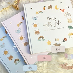 Babytagebuch 'Mein erstes Jahr' Erinnerungsbuch Baby Geschenkidee zur Geburt Zauberhafte Momente für die Ewigkeit festhalten beige Bild 2