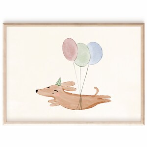 Dulce póster para habitación infantil lindo perro DIN A4 | Decoración de habitaciones infantiles | Decoración de la habitación del bebé | Cuadros de habitaciones infantiles | regalo de nacimiento