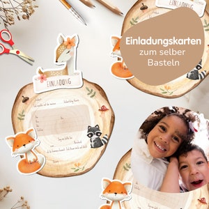 Schattige dieren uitnodigingskaarten voor kinderverjaardag | Verjaardagsuitnodigingen kinderen | Boho uitnodigingskaarten om zelf te maken | DIY-uitnodigingen