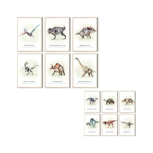 MeinBaby123® juego de 6 carteles de dinosaurios DIN A4 | 12 motivos | dinosaurios | Decoración de la habitación del bebé | Cuadros murales habitación infantil (set doble cara V1)