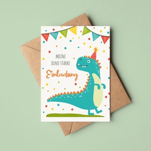 Dino uitnodigingskaarten voor kinderverjaardag | Dinosaurus uitnodigingskaarten | Verjaardagsuitnodigingen voor jongens
