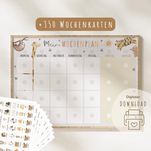 Plano semanal para crianças | Cronograma semanal infantil | Planejador semanal Montessori | Agenda semanal para impressão | download digital | agenda diária | Boêmio