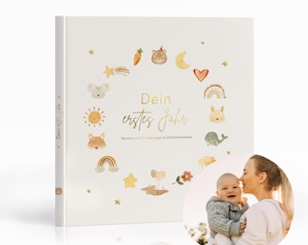 Diario del bebè "Il tuo primo anno" | Libro dei ricordi del bebè | Idea regalo per la nascita | Cattura per sempre i momenti magici