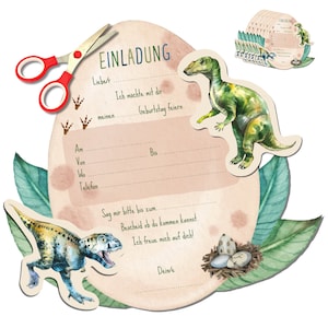 Dino Einladungskarten Kindergeburtstag | Dinosaurier Kindergeburtstag | Geburtstagseinladungen für Jungs | Einladungskarten Dinosaurier DIY