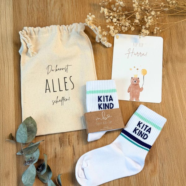 Kitakind Socken | Geschenk Kindergarten | Geschenkidee Kindergarten | Outfit Kindergarten | Kindergartenkind 2025 | Tennissocken